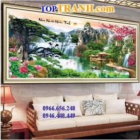 Tranh thêu non nước hữu tình 
